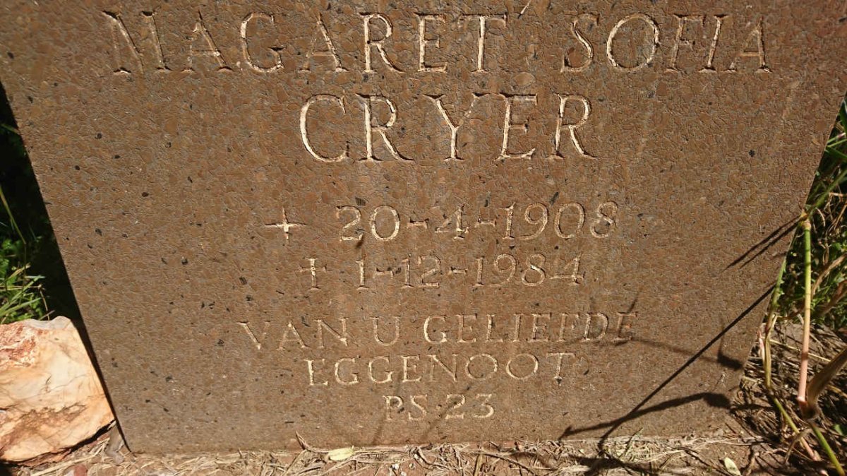 CRYER Magaret Sofia 1908-1984
