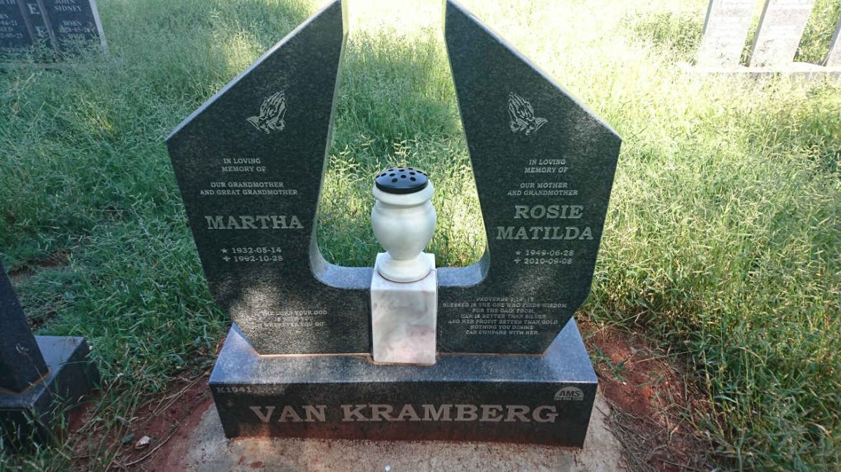 KRAMBERG Martha, van 1932-1992 :: VAN KRAMBERG Rosie Matilda 1949-2010