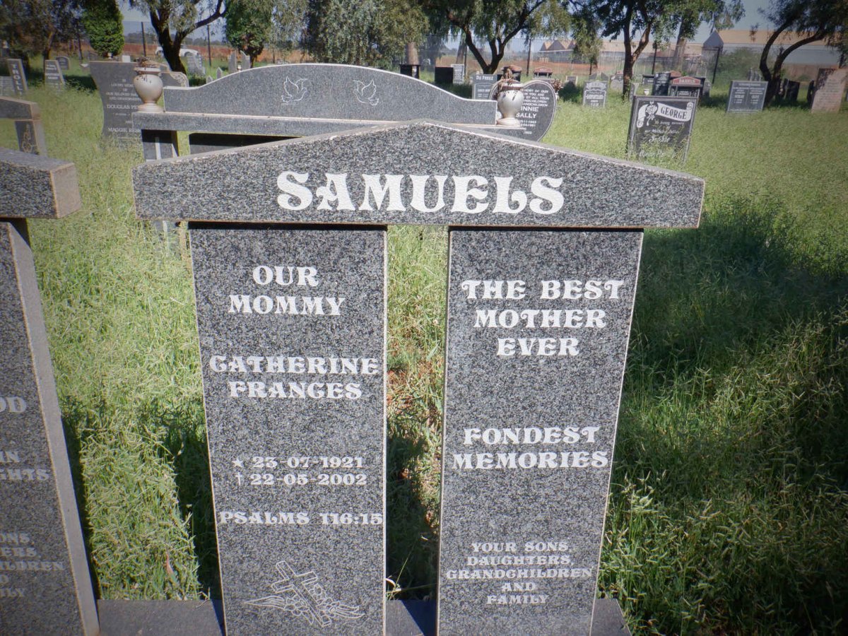 SAMUELS Percy Reginald 1930-1992 &amp; Catherine Frances 1921-2002