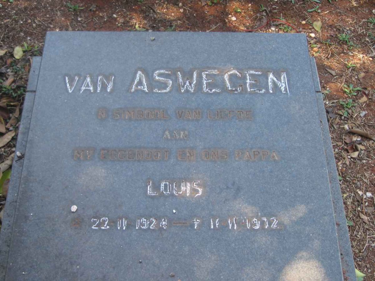 ASWEGEN Louis, van 1924-1972