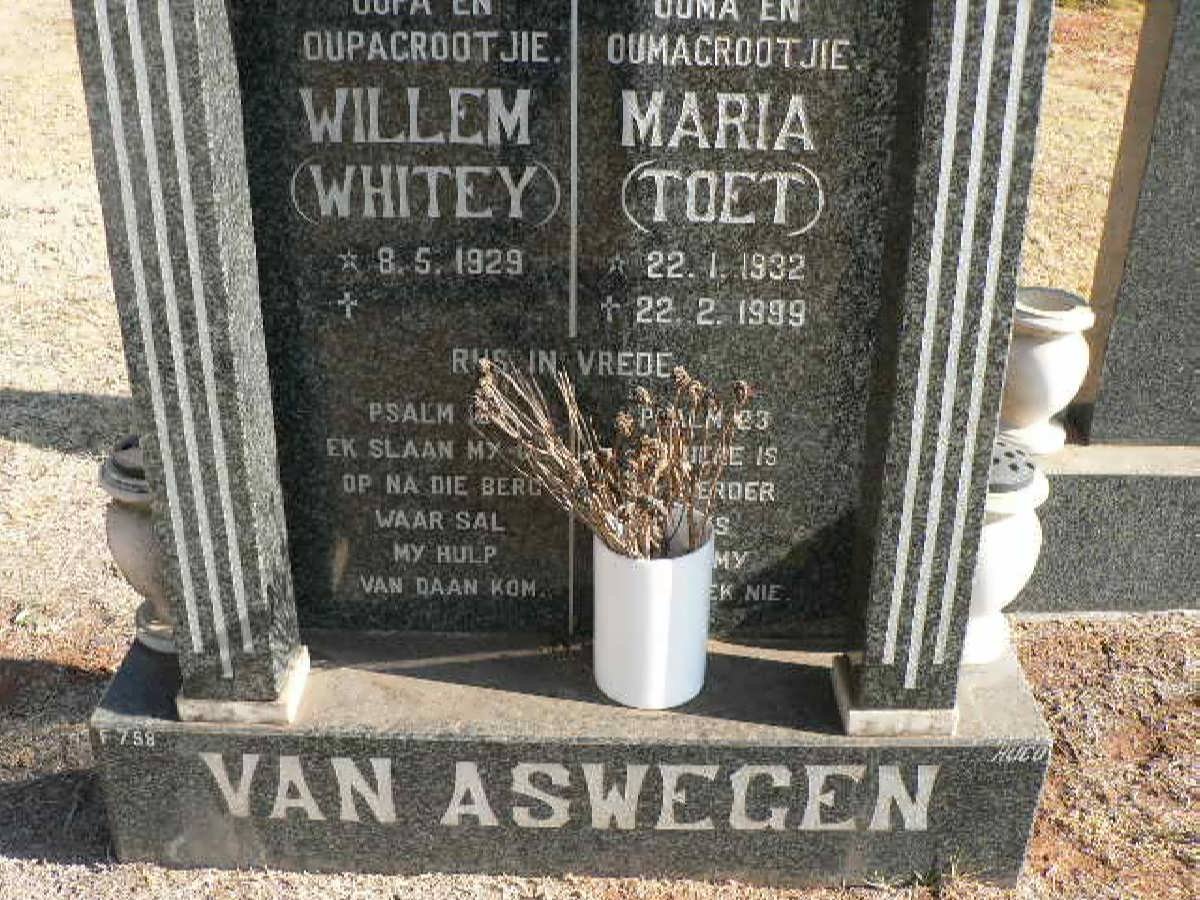 ASWEGEN Willem, van 1929- &amp; Maria 1932-1999