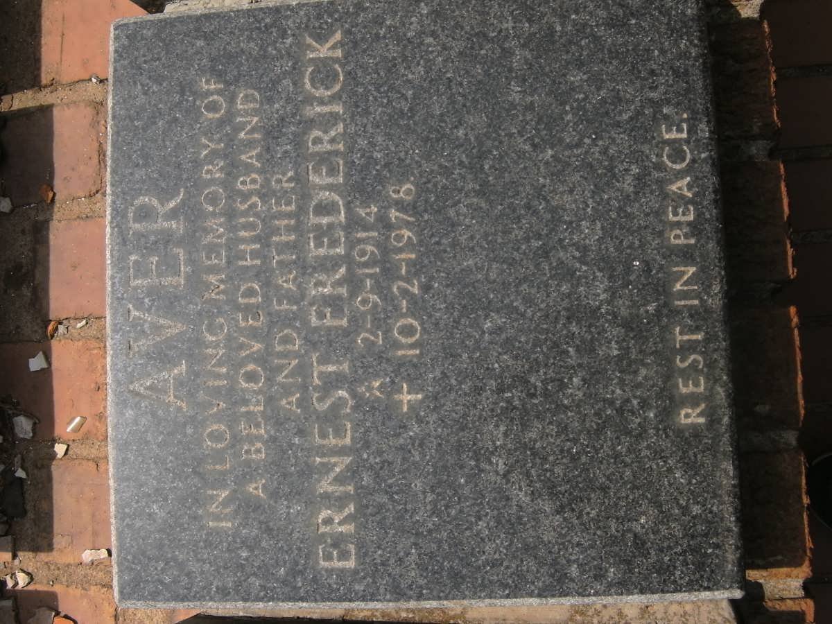 AVER Ernest Frederick 1914-1978