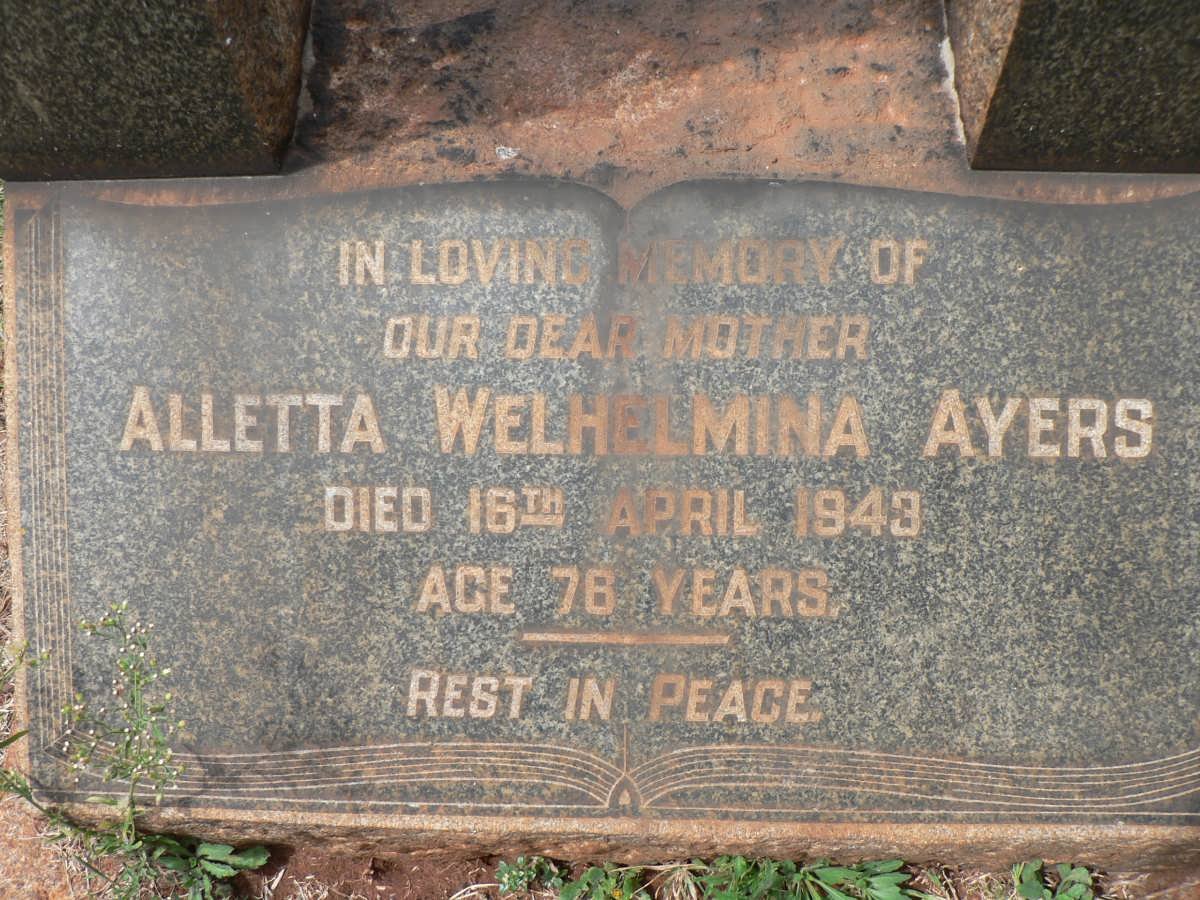 AYERS Alletta Welhelmina -1943
