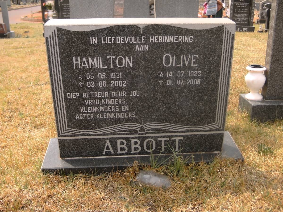 ABBOTT Hamilton 1931-2002 &amp; Olive 1923-2006