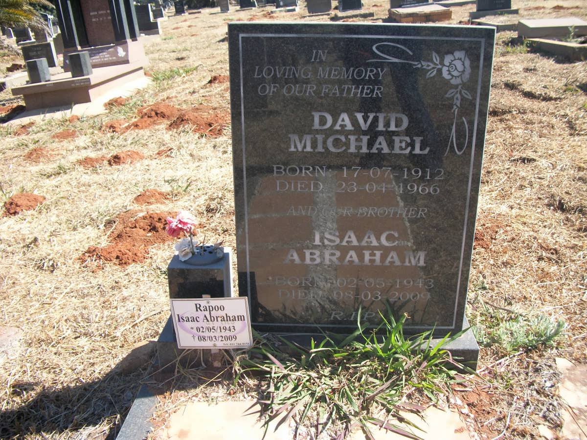 ABRAHAM David Michael 1912-1966 :: ABRAHAM Rapoo Isaac 1943-2009
