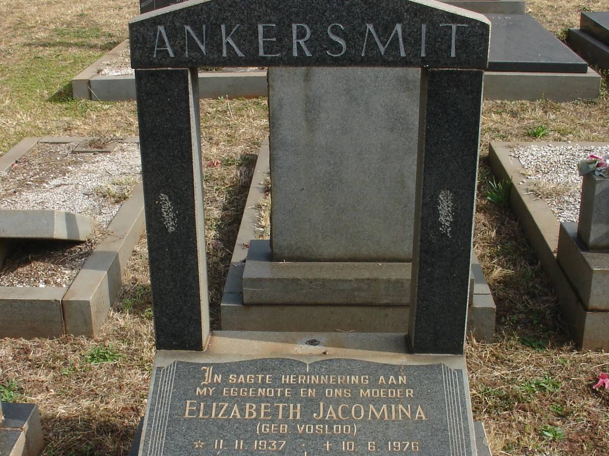 ANKERSMIT Elizabeth Jacomina nee VOSLOO 1937-1976