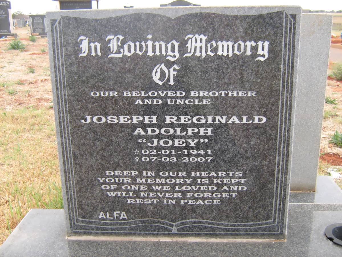 ADOLPH Joseph Reginald 1941-2007