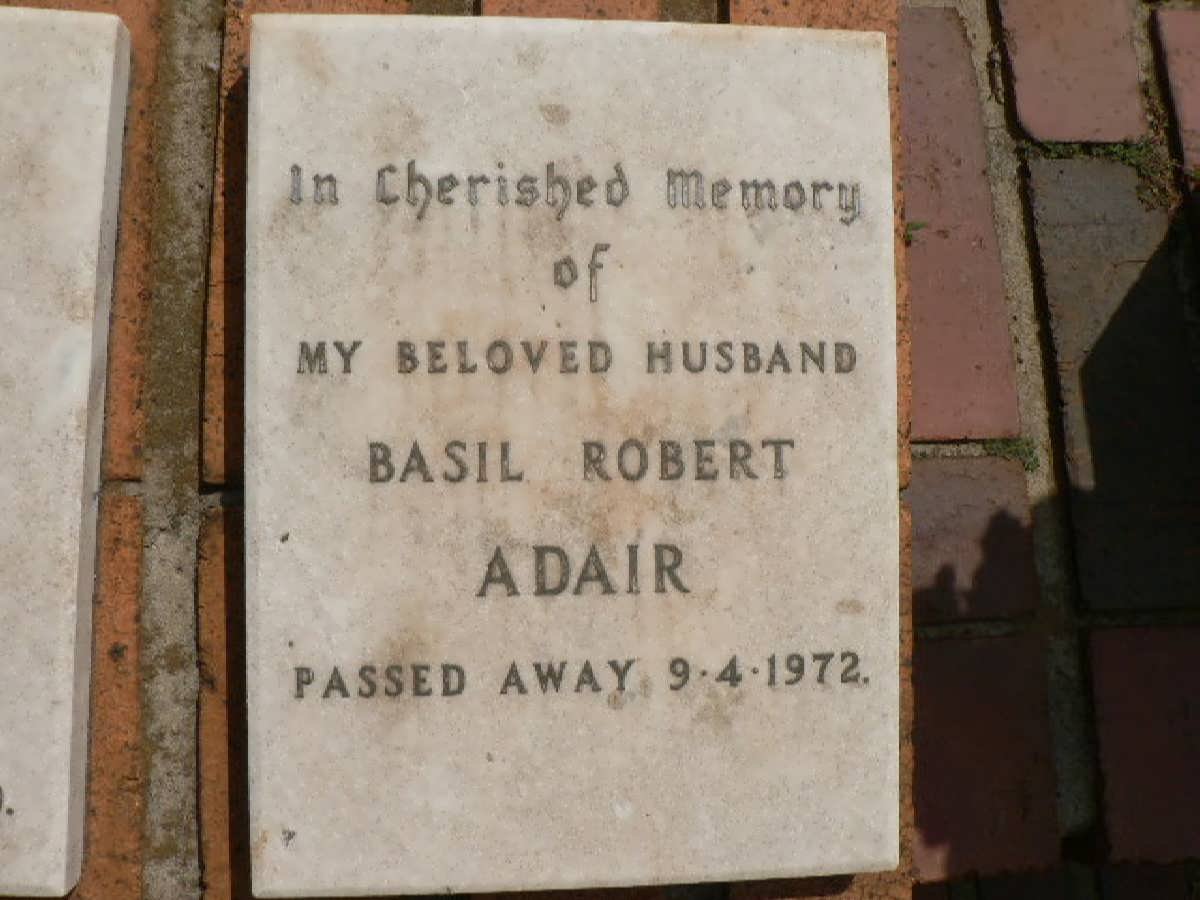 ADAIR Basil Robert -1972