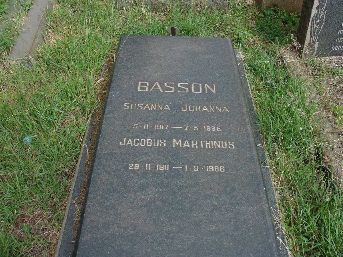 BASSON Jacobus Marthinus 1911-1986 &amp; Susanna Johanna 1917-1985