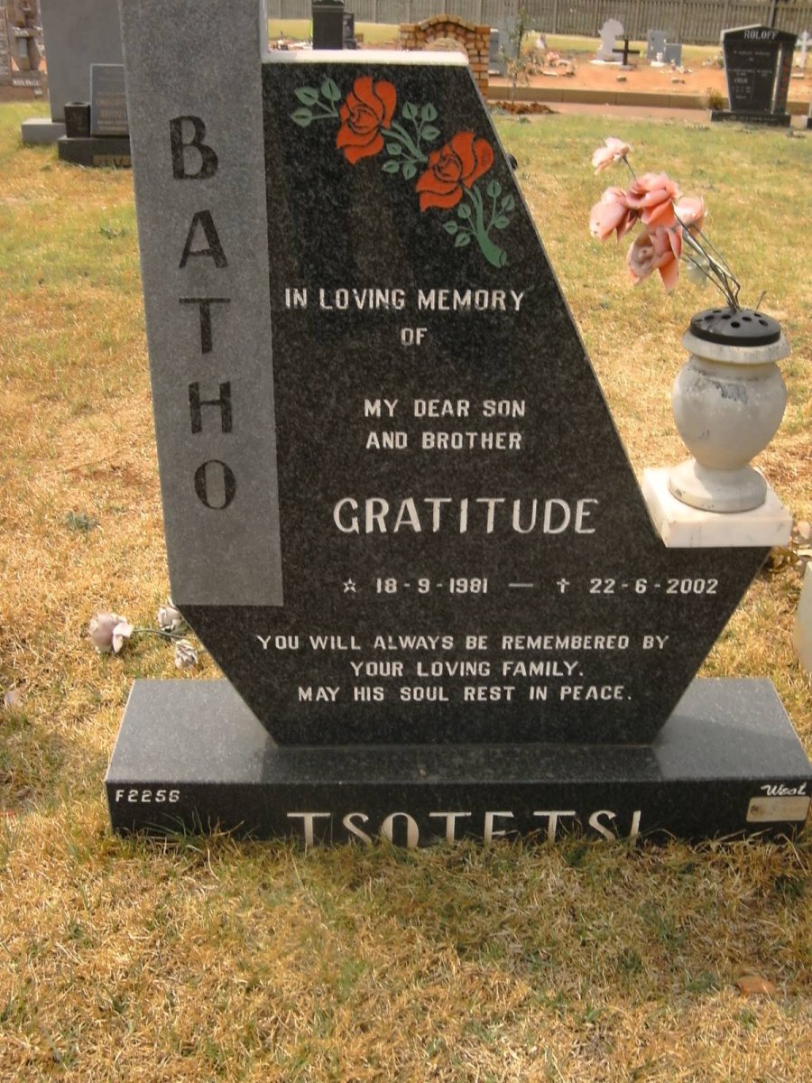 BATHO Tsotetsi Grattitude 1981-2002