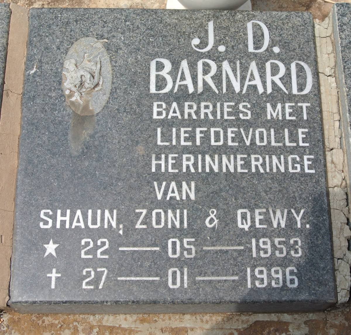 BARNARD J.D. 1953-1996