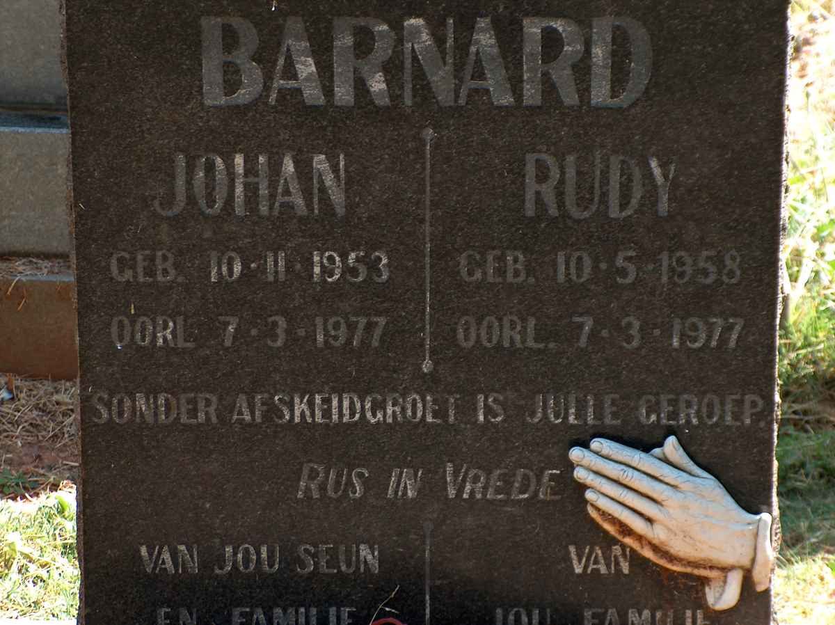 BARNARD Johan 1953-1977 ::  BARNARD Rudy 1958-1977