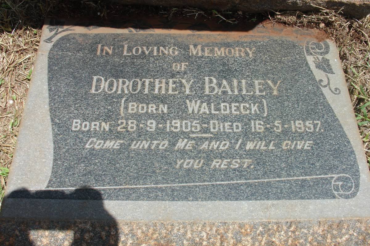 BAILEY Dorothey nee WALDECK 1905-1957
