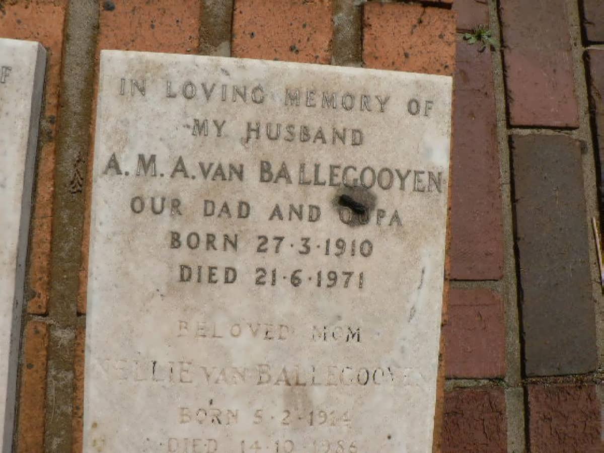BALLEGOOYEN A.M.A., van 1910-1972 &amp; Nellie 1914-1986