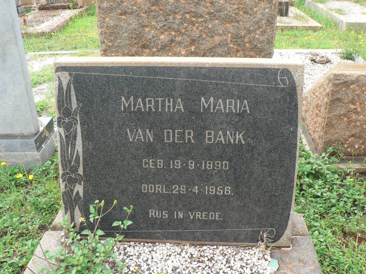 BANK Martha Maria, van der 1890-1956