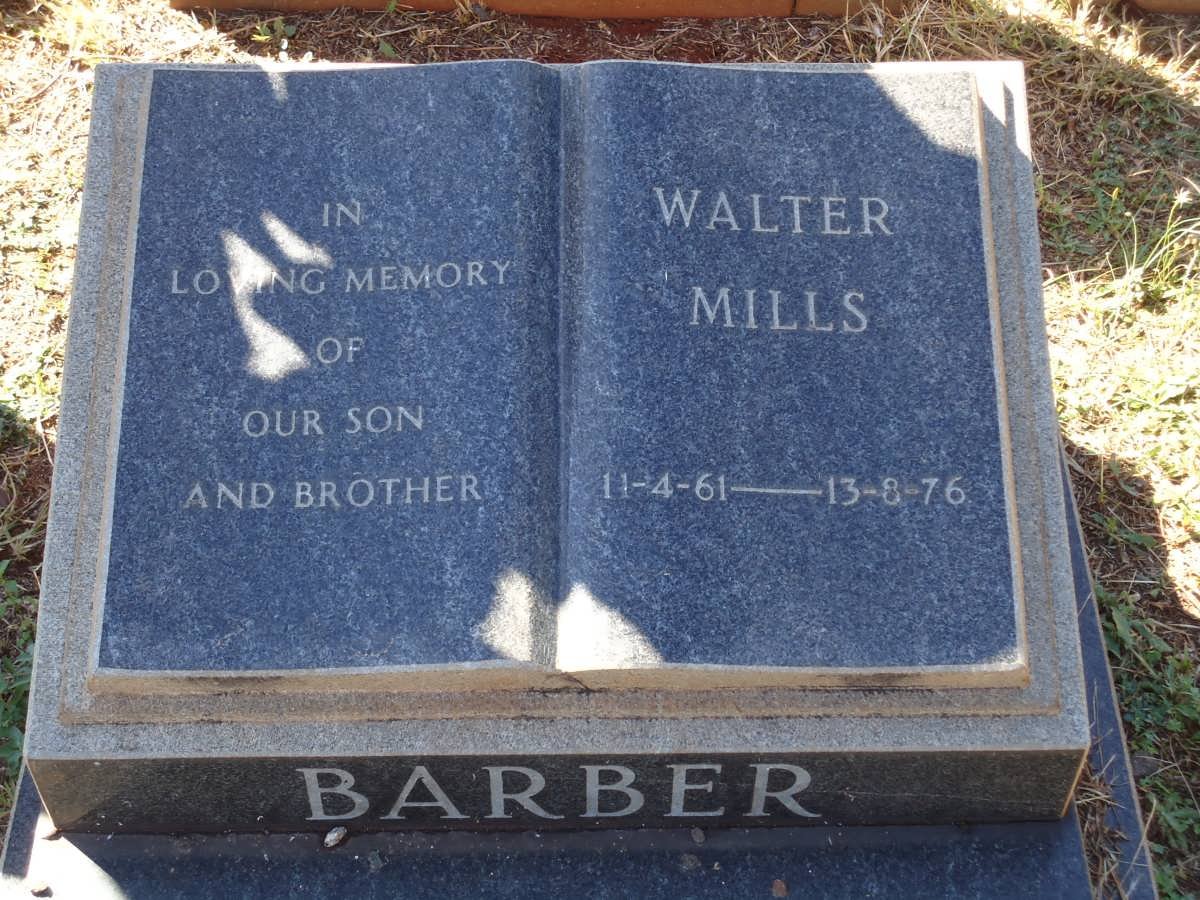 BARBER Walter Mills 1961-1976