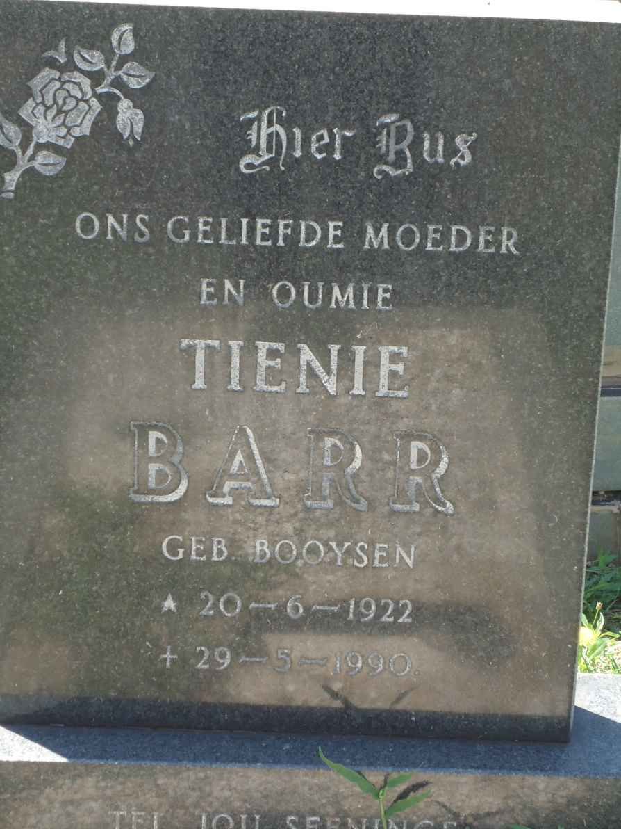 BARR Tienie nee BOOYSEN 1922-1990