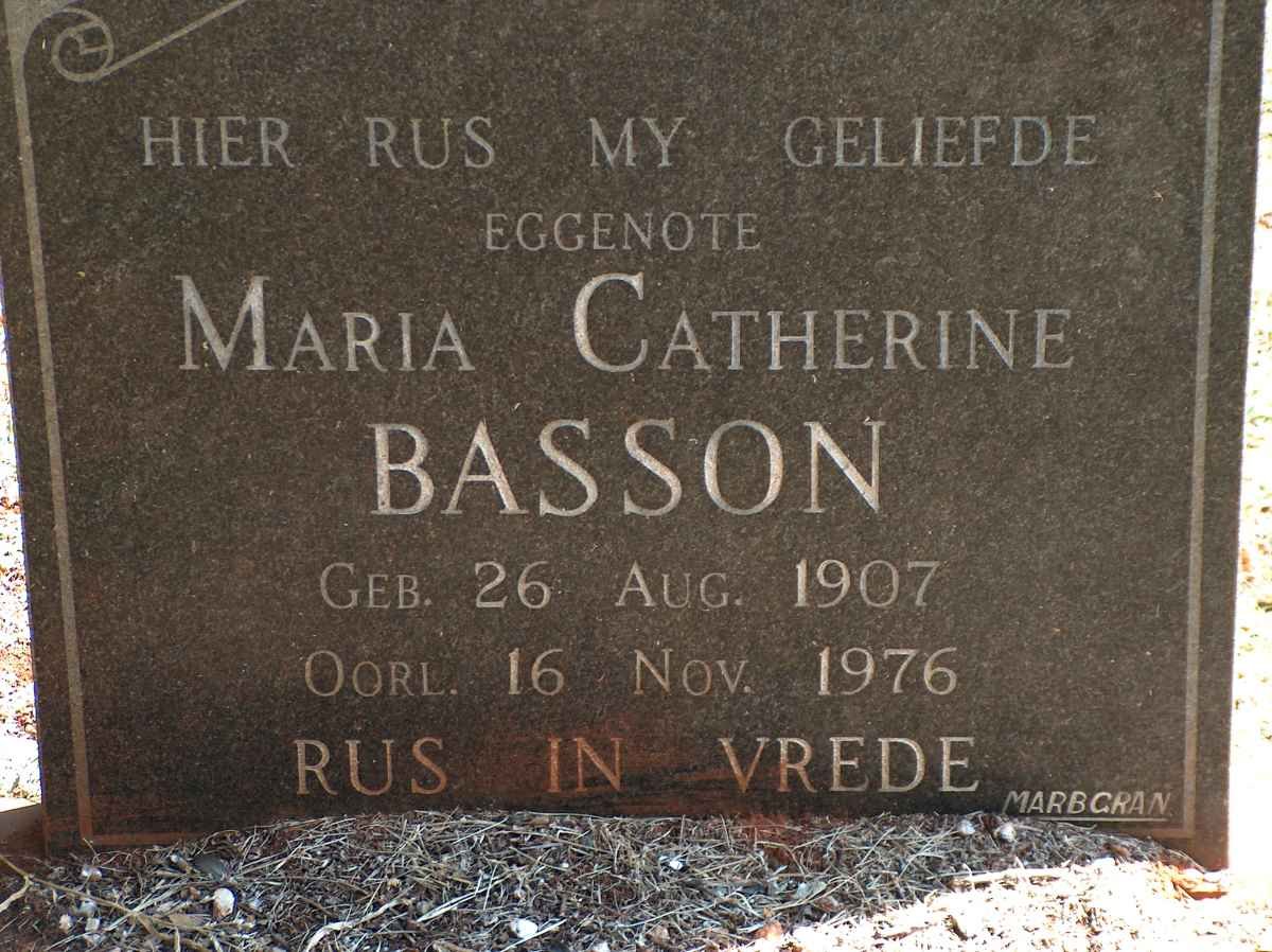BASSON Maria Catherine 1907-1976
