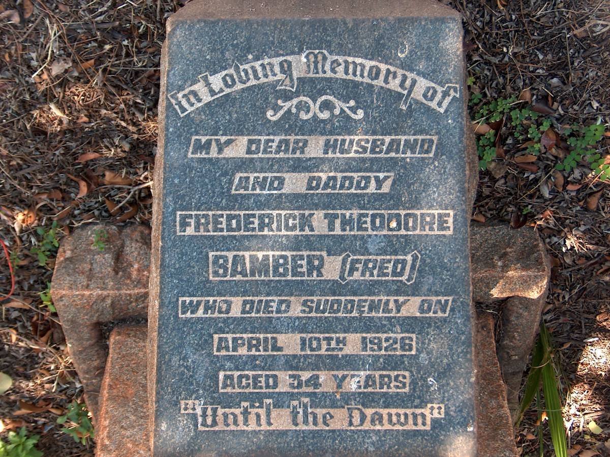 BAMBER Frederick Theodore -1926