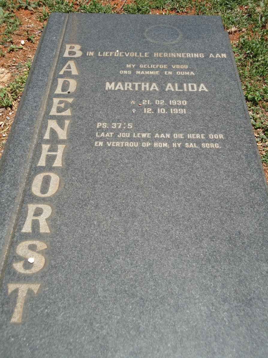 BADENHORST Martha Alida 1930-1991