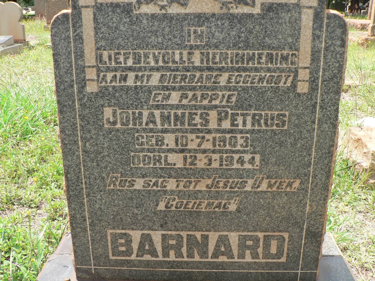 BARNARD Johannes Petrus 1903-1944