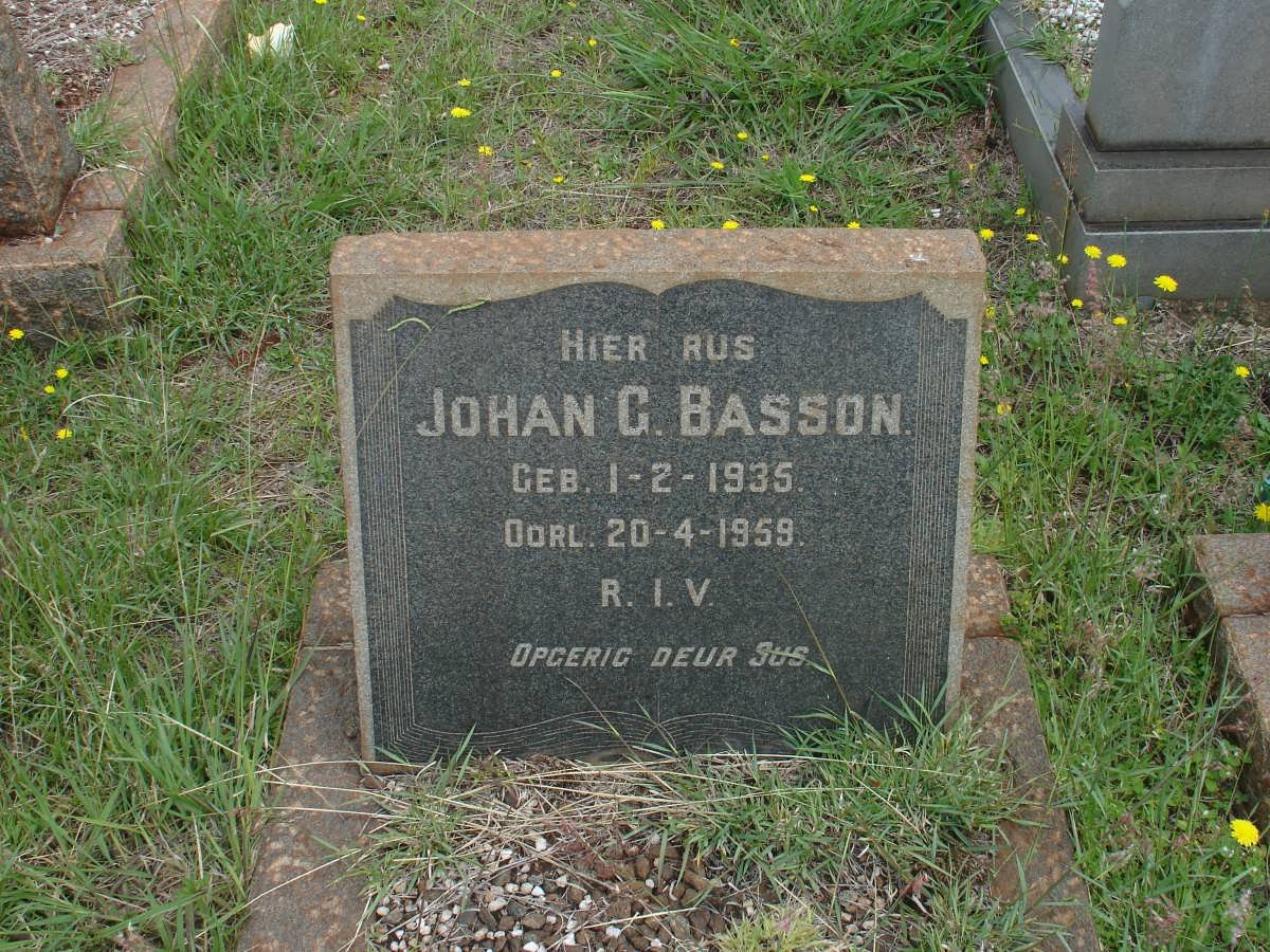 BASSON Johan G. 1935-1959