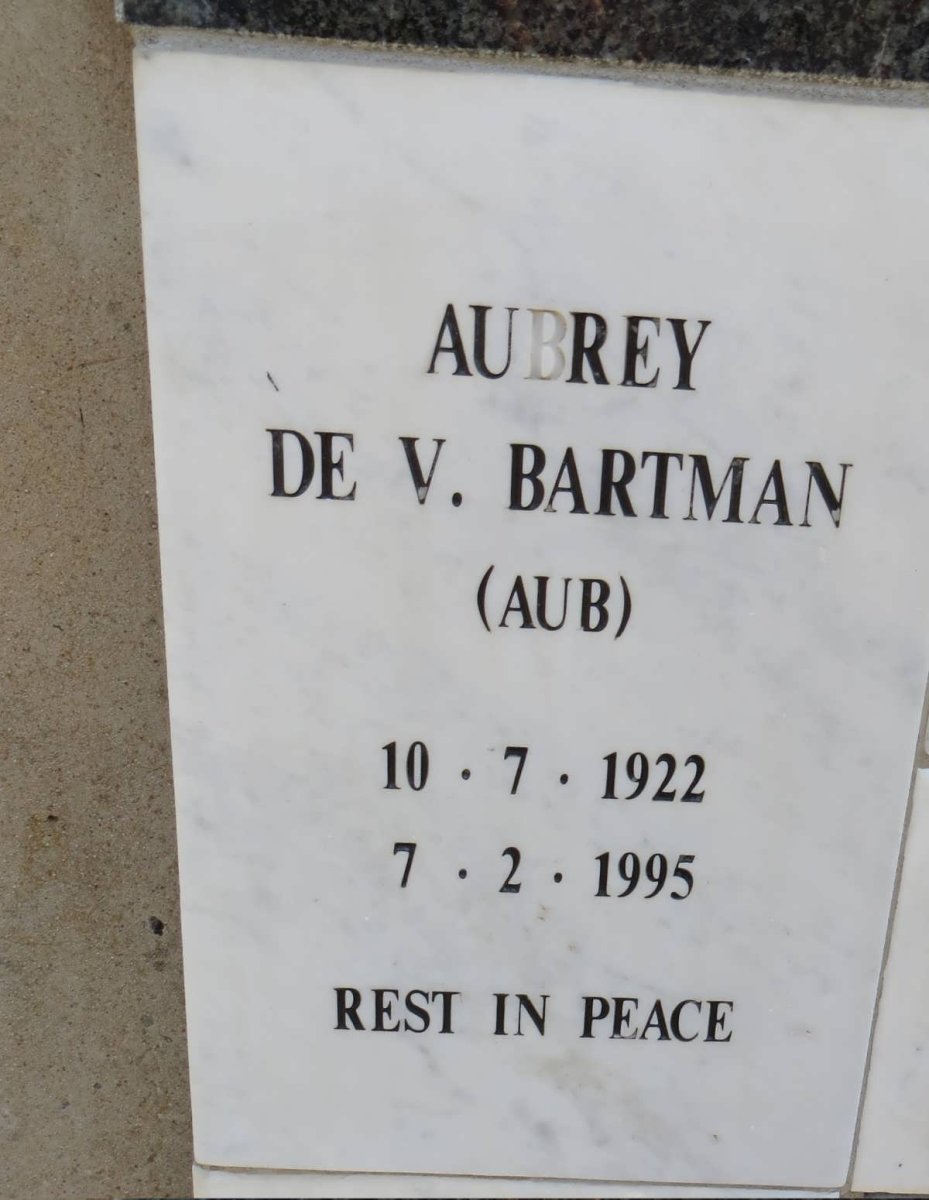 BARTMAN Aubrey de V. 1922-1995