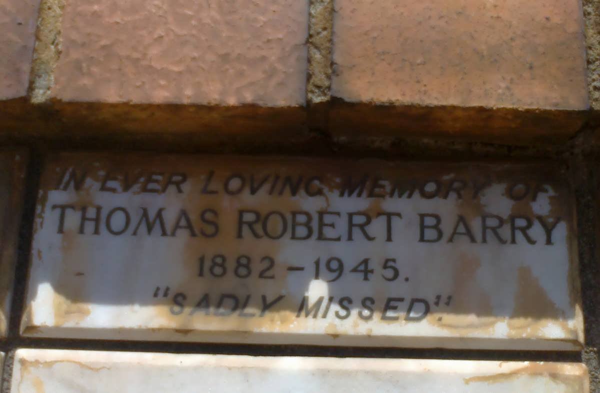 BARRY Thomas Robert 1882-1945