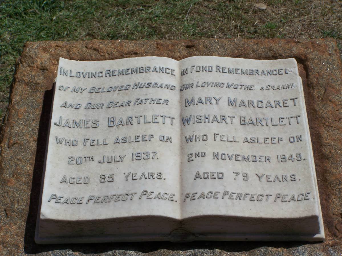BARTLETT James  -1937 &amp; Mary Margaret Wishart -1949