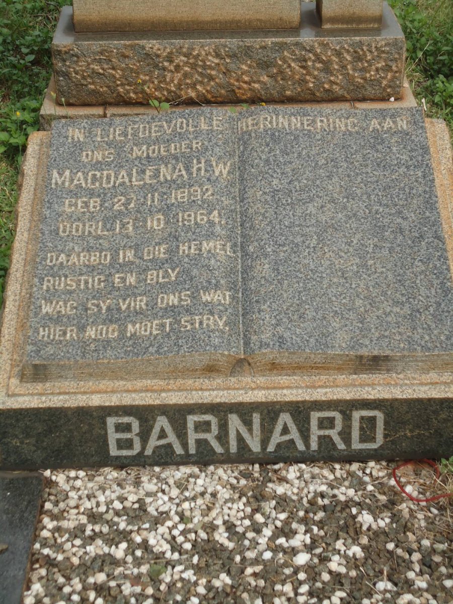 BARNARD Magdalena H.W. 1892-1964