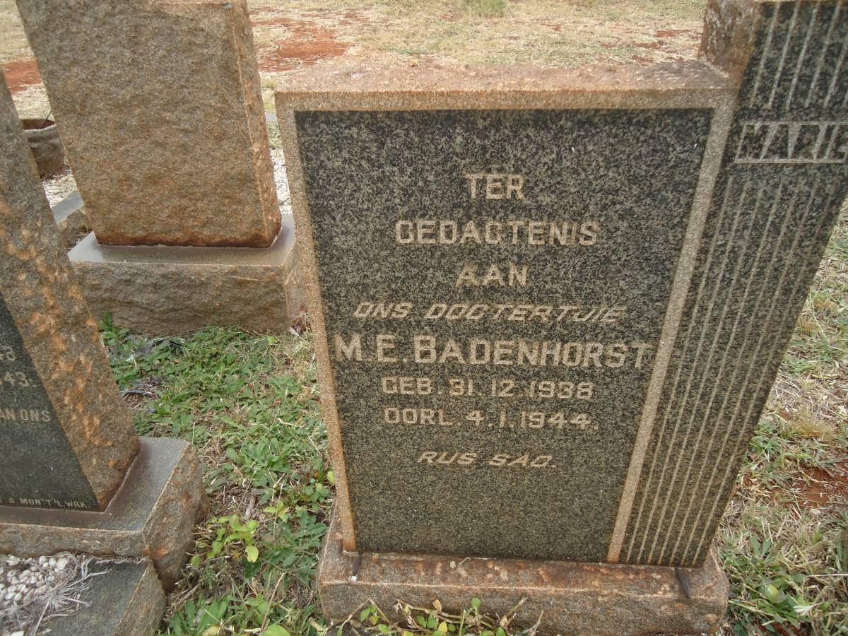 BADENHORST M.E. 1938-1944