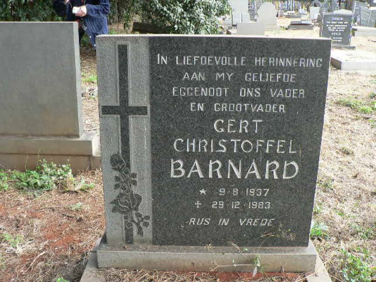 BARNARD Gert Christoffel 1927-1983