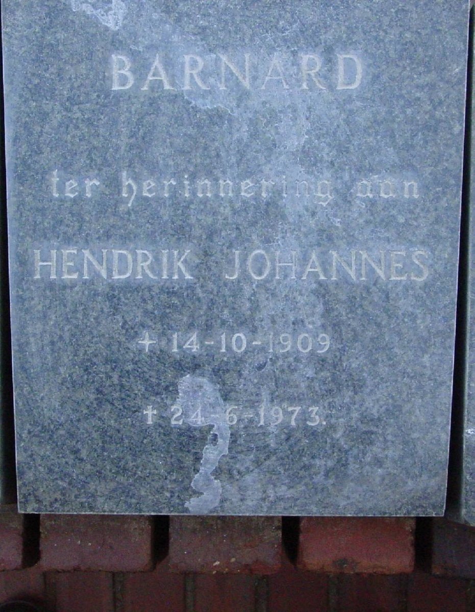 BARNARD Hendrik Johannes 1909-1973