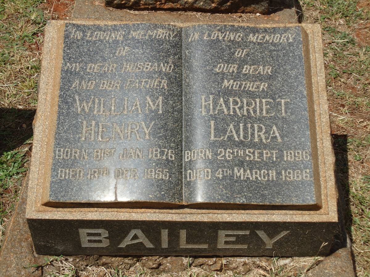 BAILEY William Henry 1876-1955 &amp; Harriet Laura 1896-1966