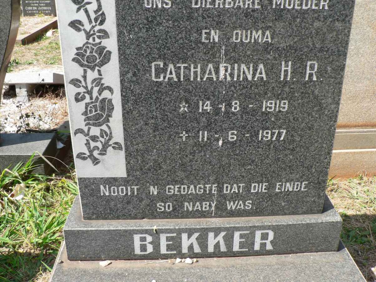 BEKKER Catharina H.R. 1919-1977