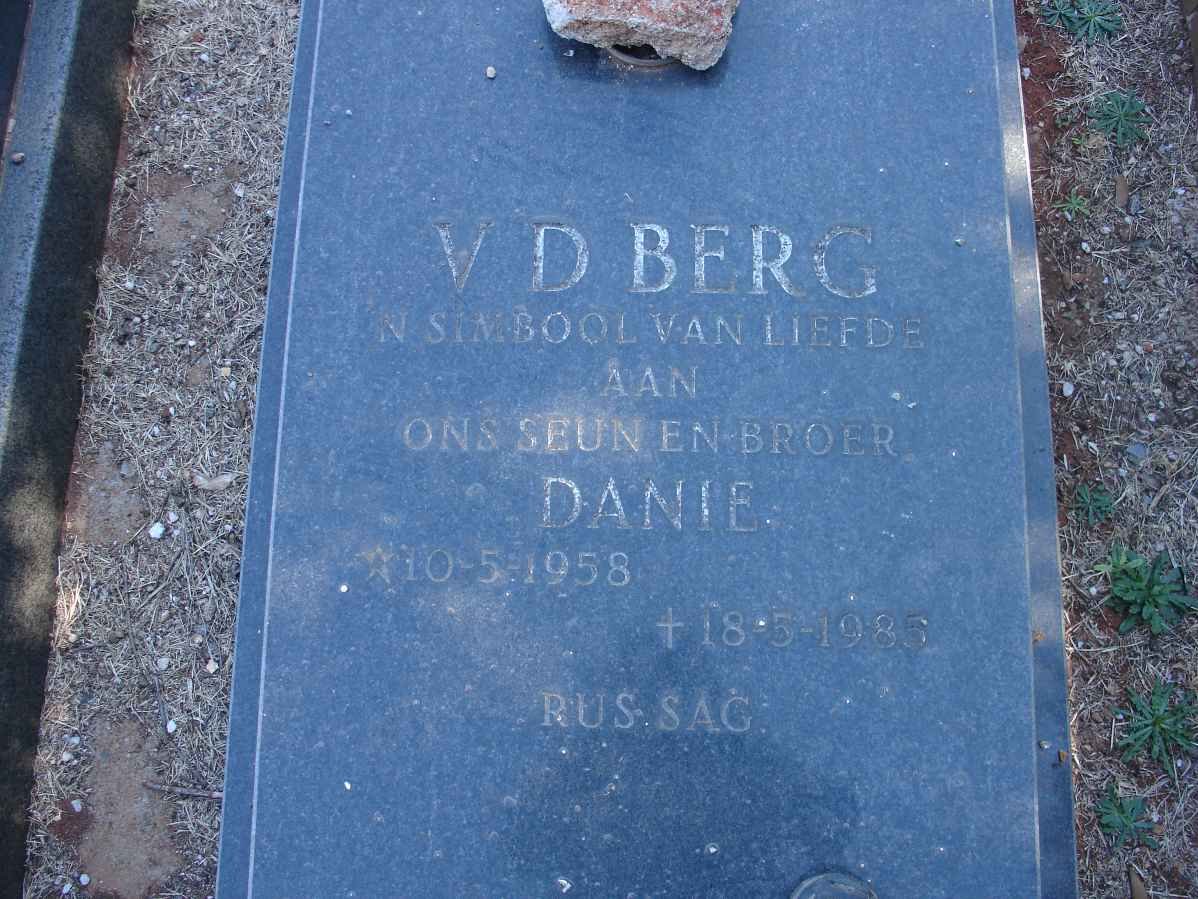 BERG Danie, v.d. 1958-1985