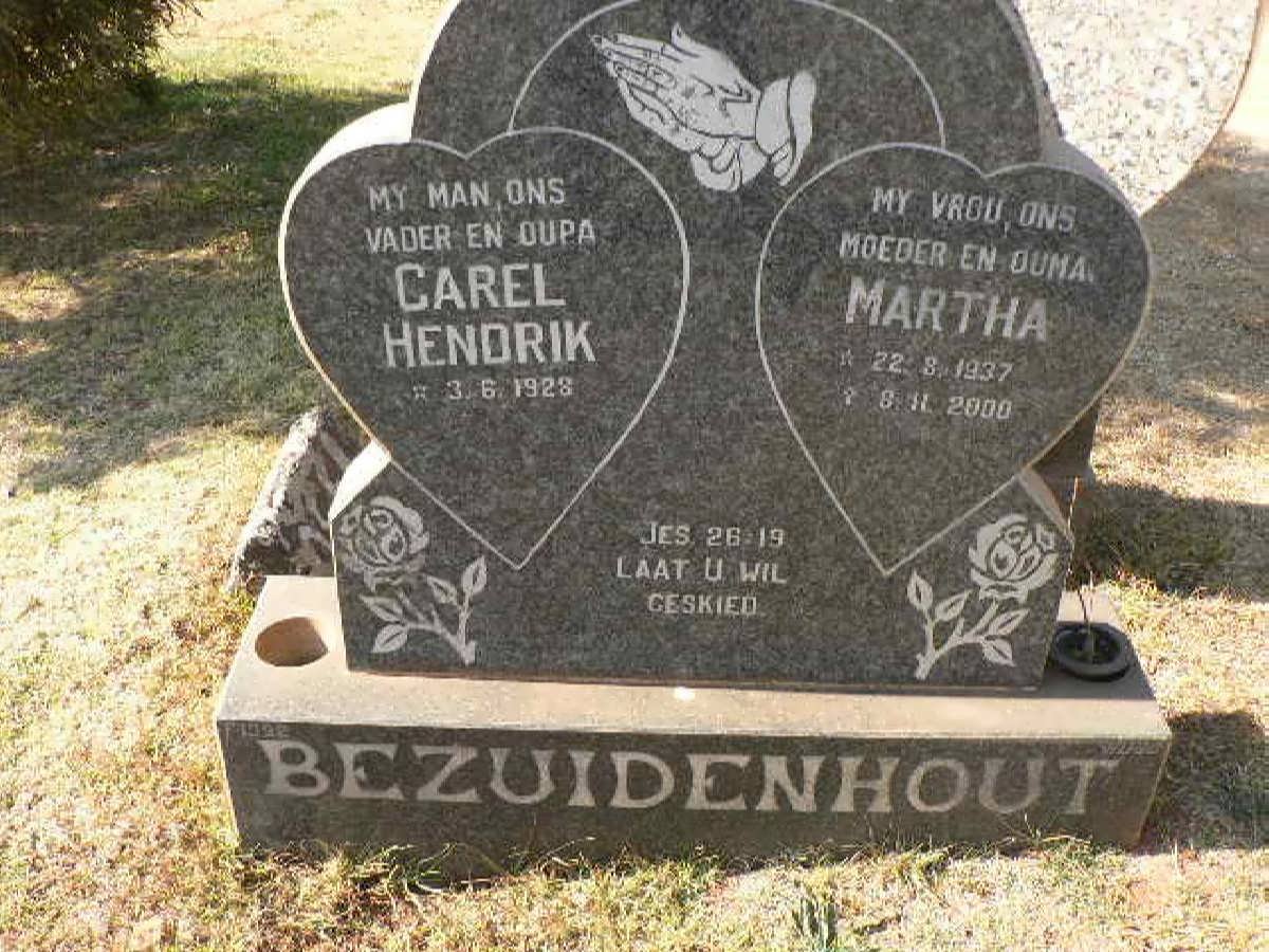 BEZUIDENHOUT Carel Hendrik 1928- &amp; Martha 1937-2000
