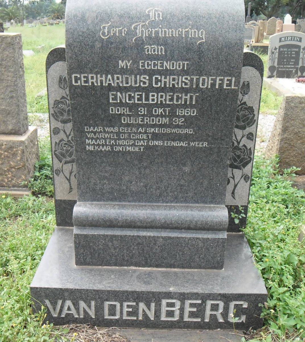 BERG Gerhardus Christoffel Engelbrecht -1960
