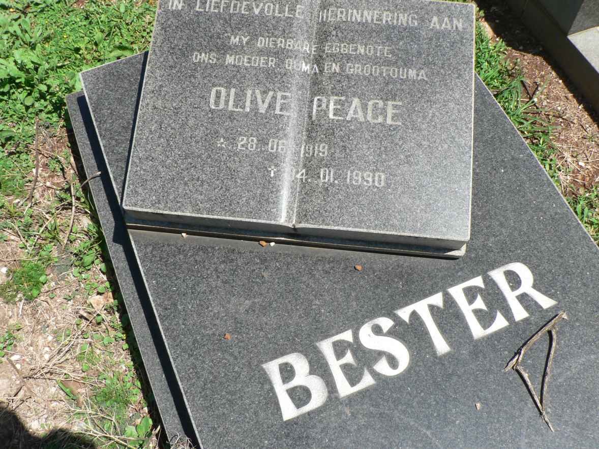 BESTER Olive Peace 1919-1990