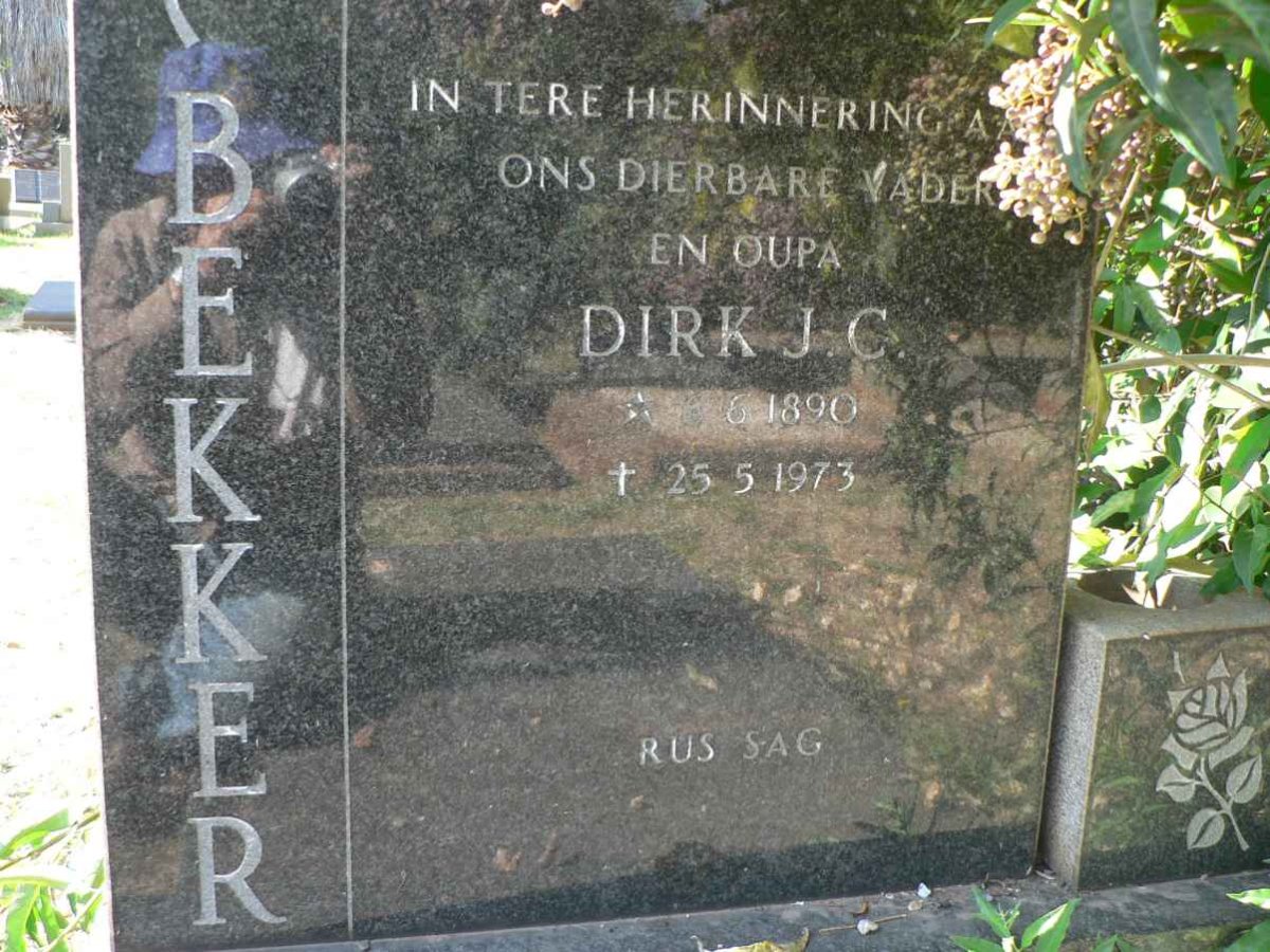 BEKKER Dirk J.C. 1890-1973