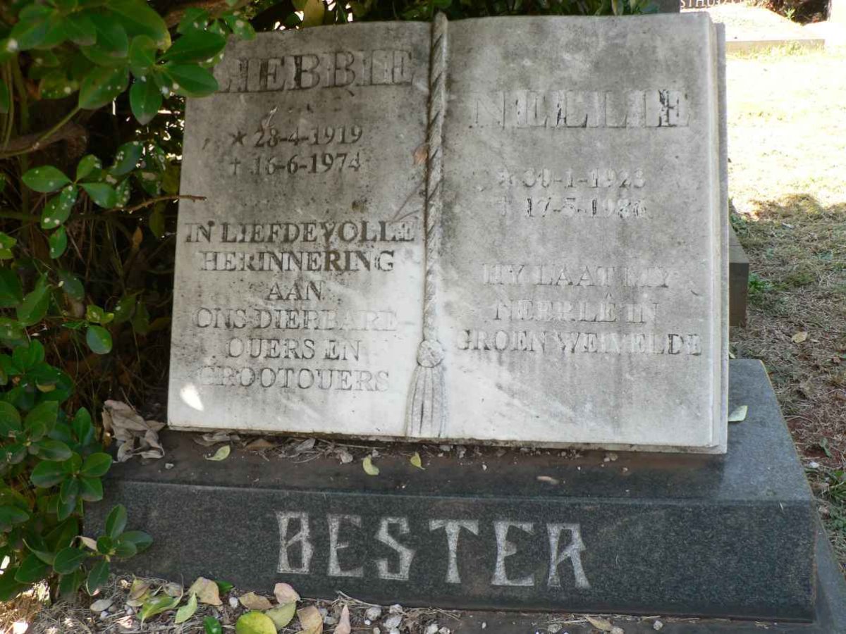 BESTER Liebbie 1919-1974 &amp; Nellie 1923-1986