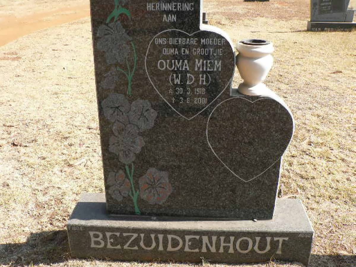 BEZUIDENHOUT W.D.H. 1918-2001