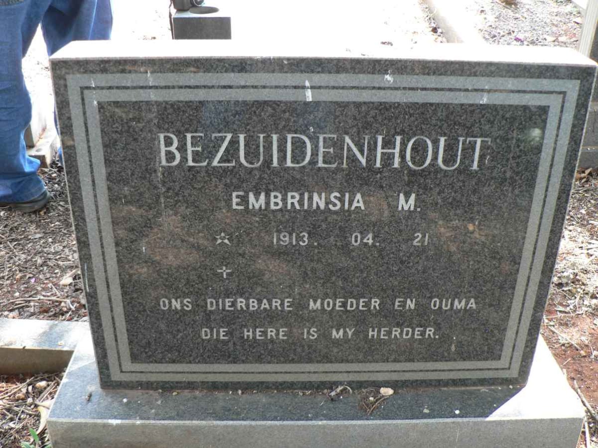 BEZUIDENHOUT Embrinsia M. 1913-