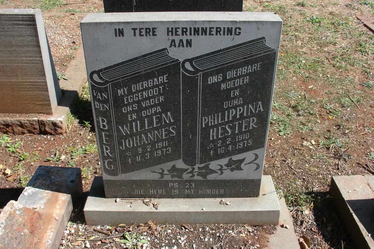 BERG Willem Johannes, van den 1911-1973 &amp; Philippina Hester 1910-1975