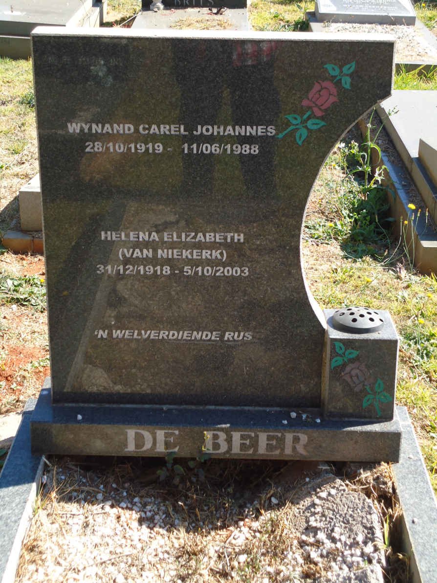 BEER Wynand Carel Johannes, de 1919-1988 &amp; Helena Elizabeth VAN NIEKERK 1918-2003