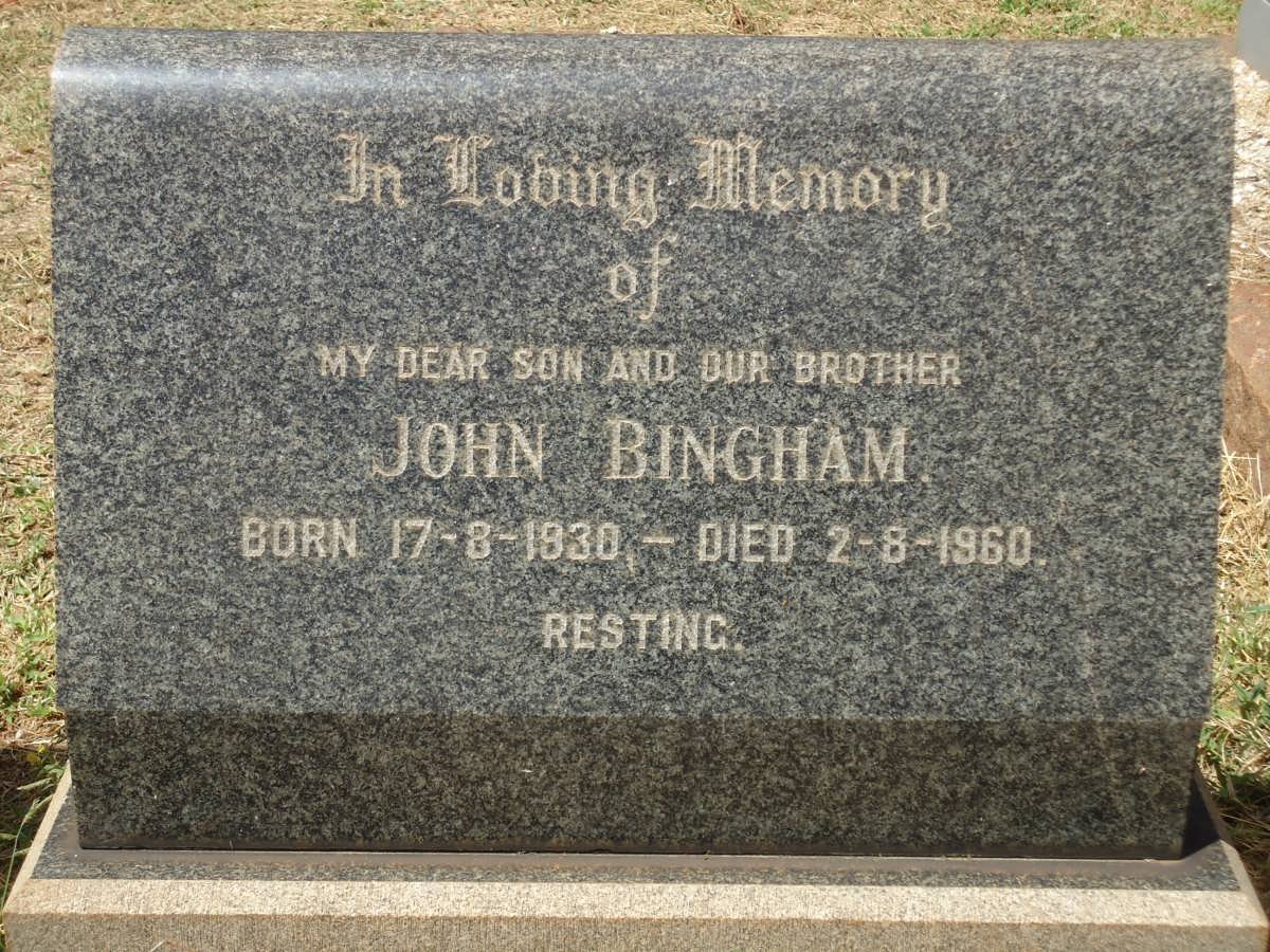 BINGHAM John 1930-1960