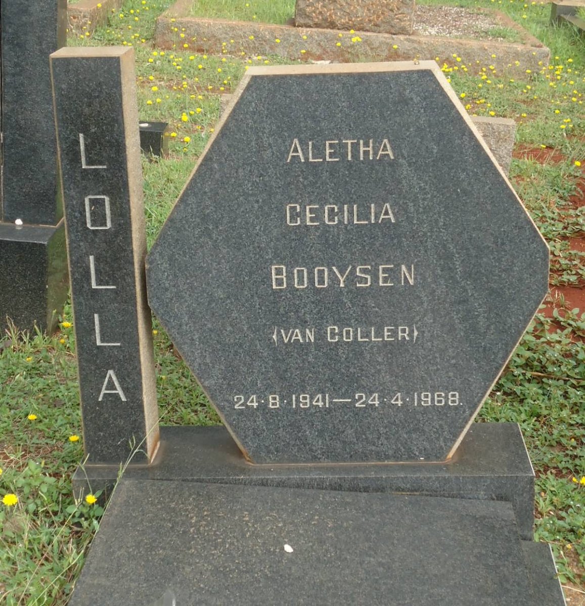 BOOYSEN Aletha Cecilia nee VAN COLLER 1941-1968