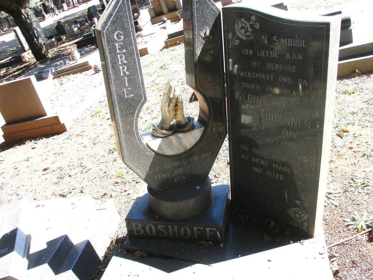 BOSHOFF Gerhardus Johannes 1946-1988
