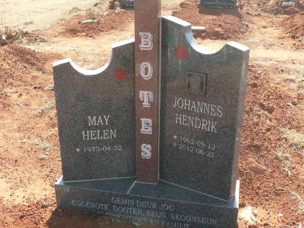 BOTES Johannes Hendrik 1962-2012 &amp; May Helen 1970-