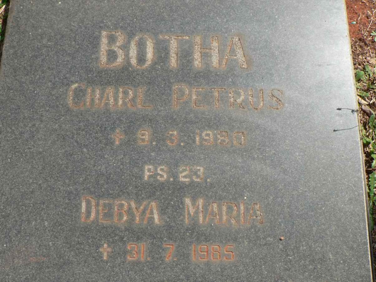 BOTHA Charl Petrus -1980 &amp; Debya Maria -1985